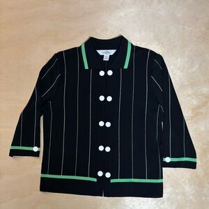 Ming Wang Jacket Black, White and Lime Size Medium